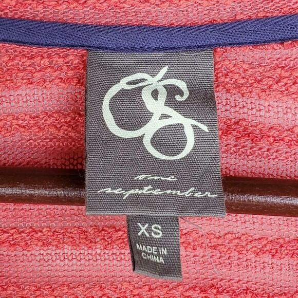 One September Laceveiled Top Womens Sz XS Coral Pink Floral Lace Anthropologie - Picture 4 of 5